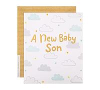Hallmark The Studio Carte de félicitations de naissance pour bébé fils - Design contemporain sur carton texturé avec lettrage en feuille d'or