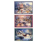 Hallmark Thomas Kinkade Assortiment de cartes de Noël Mickey Mouse (3 modèles, 24 cartes avec enveloppes)