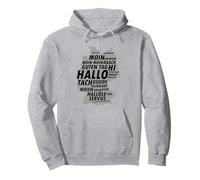 Hallo Moin Tach Servus Salutations Allemagne Dialecte Sweat à Capuche