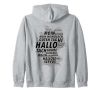 Hallo Moin Tach Servus Salutations Allemagne Dialecte Sweat à Capuche
