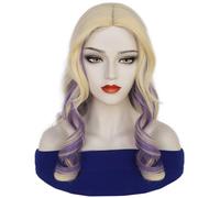 Hallojojo Addison Cosplay Perruques Femme 44CM Mélange de Couleurs Long Bouclés Perruques Déguisement Zombie High School 4 Addison Halloween Carnaval Fête Mascarade Performante Costume Accessoires Wig