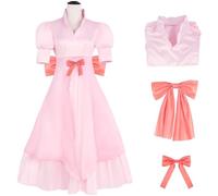 Hallojojo Déguisement Charlotte Pudding Femme Cosplay BIG MOM Fille Charlotte Pudding Rose Longue Robe avec Nœud Papillon pour Halloween Carnaval Party Anniversaire Masquerade Anime Show Costume