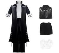 Hallojojo Déguisement Dabi Homme Cosplay Anime My Hero Academy Dabi Uniforme Set Cuir Manteau et Top Pantalon pour Fancy Dress Up Halloween Carnaval Party Masquerade Costume