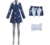 Hallojojo Déguisement Lady Harley Femme Cosplay Clown 2 Gaga Quinn Vintage Floral Robe et Chaussettes pour Fancy Dress Up Halloween Carnaval Party Masquerade Costume