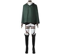 Hallojojo Déguisement Levi Ackerman Homme Cosplay Anime ATO Scout Regiment Rivaille Ackerman Complet Uniforme de Combat Set pour Fancy Dress Up Halloween Carnaval Party Anniversaire Masquerade Costume