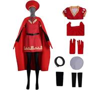 Hallojojo Déguisement Lord Farquaad Homme Cosplay Roi Lord Farquaad Uniforme Set avec Cape Chapeau Manches Gants Chaussettes pour Fancy Dress Up Halloween Carnaval Fête Anniversaire Mascarade Costume