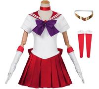 Hallojojo Déguisement Sailor Moon Femme Cosplay Anime Sailor Pluto Sailor Mercury Sailor Mars Sailor Uranus Transformation Uniforme Set pour Halloween Carnaval Party Anniversaire Masquerade Costume