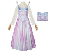Hallojojo Femme Glinda Cosplay Costume Robe Violette Déguisement de Wicked Fée Glinda Costume de Wicked Sorcière Noël Halloween Carnaval Fête Performance Fancy Dress Adulte
