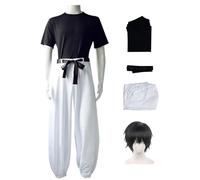 Hallojojo Fushiguro Toji Cosplay Costume avec Perruque Déguisement Anime Jujutsu Kaisen Costume Toji Fushiguro Uniforme Noël Halloween Carnaval Fête Performance Fancy Dress Adulte