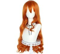 Hallojojo Nami Cosplay Perruques Femme 100CM Orange Longue Boucles Ondulées Perruques Déguisement Halloween Carnaval Fête Mascarade Pirate Roi Nami Costume Accessoires Anime Wig