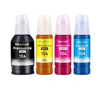 HALLOLUX 104 Encre Multipack Compatible pour Epson Bouteille 104XL d'encre pour Epson ET-2710 ET-2711 ET-2712 ET-2714 ET-2715 ET-2720 ET-2726 ET-4700 ET-2710 Unlimited ET-4700 Unlimited
