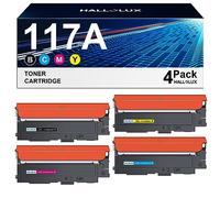HALLOLUX 117A Cartouches de Toner Compatible pour HP 117A pour Color Laser MFP 178nw 179fnw 150nw 150a 178nwg 179fwg W2070A W2071A W2072A W2073A (Noir Cyan Jaune Magenta, 4 Pack)