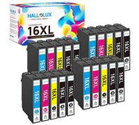 HALLOLUX 16 XL Compatible Cartouches d'encre Remplacement pour Epson 16XL pour Workforce WF-2010 WF-2510 WF-2520 WF-2530 WF-2540 WF-2630 WF-2650 WF-2660 WF-2750 (Noir Cyan Magenta Jaune, 20-Pack)