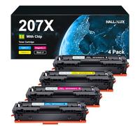 HALLOLUX 207X 207A Cartouche de Toner Remplacement pour HP 207 207A 207X W2210X W2211X W2212X W2213X pour HP Color Laserjet Pro MFP M283fdw M283fdn M282nw M255dw M255nw (Noir Cyan Magenta Jaune)
