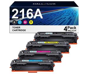 HALLOLUX 216A Cartouche de Toner Compatible pour 216A W2410A W2411A W2412A W2413A pour Color LaserJet Pro MFP M183fw M182n M183fdw M182 M182nw M155 (1 Noir, 1 Cyan, 1 Magenta, 1 Jaune, 4-Pack )