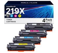 HALLOLUX 219X MFP 3302FDW Toner Compatible pour HP 219X 219A pour Color Laserjet Pro MFP 3302FDW 3302SDW 3302FDN 3302FDNG 3302FDWG 3302SDWG 3202DN W2190A (Noir Cyan Jaune Magenta,sans Puce,4 pack)
