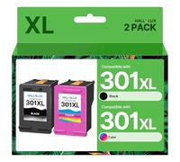 HALLOLUX 301XL Cartouches d'encre Remplacement pour HP 301 301XL 301 XL Noir et Couleur pour HP Envy 4500 4502 5530 DeskJet 1000 1050 1510 2050 OfficeJet 2620 2622 4630 4632