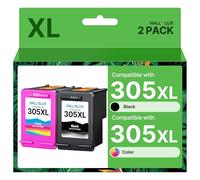 HALLOLUX 305XL Cartouches Remplacement pour HP 305 XL 305XL pour HP DeskJet 2700 2720 2710 4120 4130 HP Envy 6000 6010 6020 6030 6032 6420 (Noir Tri-Colore, 2-Pack)