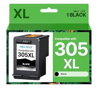 HALLOLUX 305XL Cartouche d'encre noire compatible avec HP 305 pour HP Deskjet 2700 2710 2720e 2724 Plus 4120 4120e 4110 Envy 6000 6020e 6032 6030 6400 Pro 6420 6420 E 64322 (1 paquet)