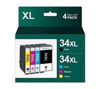 HALLOLUX 34XL Cartouches d'encre pour 34 34xl pour WF-3720DWF WF-3725DWF