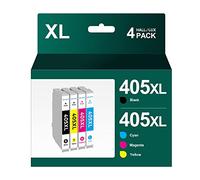 HALLOLUX 405XL Cartouche d'encre Compatible pour Epson 405XL 405 XL Remplacement pour Epson Workforce WF-7840DTWF WF-7830DTWF WF-7835DTWF 7830DTWF 7840DTWF 7835DTWF (Noir Cyan Magenta Jaune, 4-Pack)