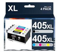 HALLOLUX 405XLCartouche d'encre Compatible pour Epson 405XL 405 XL Remplacement pour Epson Workforce WF-7840DTWF WF-7830DTWF WF-7835DTWF 7830DTWF 7840DTWF 7835DTWF (Noir Cyan Magenta Jaune, 4-Pack)