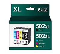 HALLOLUX 502 XL Cartouches d'encre Compatible pour Epson 502 502XL pour XP-5100 XP-5105 XP-5150 XP-5155 WF-2860DWF WF-2865DWF WF-2880 WF-2865 DWF (Noir, Cyan, Magenta, Jaune)