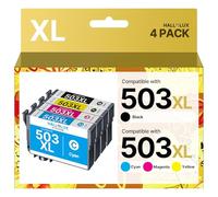 HALLOLUX 503XL Cartouches d'encre Remplacement pour Epson 503 503 XL pour Epson Expression Home XP-5205 XP-5200 Workforce WF-2960DWF WF-2965DWF (Noir Cyan Magenta Jaune, 4 Pack)