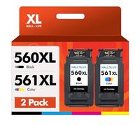 HALLOLUX 560XL 561 XL Cartouches d'encre Remplacement pour Canon 560 560 XL 561 XL pour Pixma TS5350 TS7450 TS7451 TS5352 TS5351 TS5353 (Noir Tri-Colore, 2-Pack)