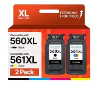 HALLOLUX Cartouches 560XL/561XL pour Canon Pixma TS5350-TS5353/TS7450-TS7451 – Noir & Couleur 2-pack