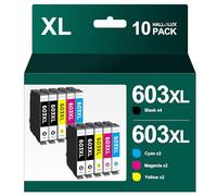 HALLOLUX 603XL Cartouches d'encre Compatible pour Epson 603 XL 603XL pour Expression Home XP-2100 XP-2105 XP-3100 XP-3105 XP-2155 XP-4100 XP-4150 XP-4155 WF-2810 WF-2830 WF-2840 WF-2850 (10-Pack)