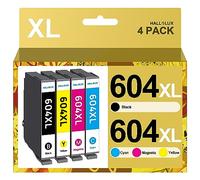 HALLOLUX 604 604XL Cartouches d'encre Compatible pour Epson 604 604XL 604 XL pour Epson Expression Home XP-2200 XP-2205 XP-3200 XP-4200 XP-3205 XP-4205 Workforce WF-2910 WF-2930 WF-2950 (4 Pack)