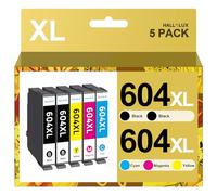 HALLOLUX 604 XL Cartouche Compatible pour Epson 604 XL 604XL pour Epson Expression Home XP-2200 XP-2205 XP-3200 XP-3205 XP-4200 XP-4205 Workforce WF-2910 WF-2930 WF-2935 WF-2950 (5-Pack)