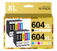 HALLOLUX 604XL Cartouches d'encre Compatible pour Epson 604 604XL 604 XL pour Epson XP-2200 XP-2205 XP-3200 XP-4200 XP-3205 XP-4205 Workforce WF-2910 WF-2930 WF-2950 (10 Pack)