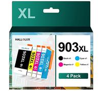 HALLOLUX 4 Cartouche 903 XL Remplacement Compatible pour HP 903 903XL Cartouches d'encre pour HP Officejet 6950 6960 Officejet Pro 6960 6970 (Noir Cyan Magenta Jaune, 4-Pack)
