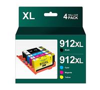 HALLOLUX 912 XL Cartouche 912 d'encre Remplacement pour HP 912 912XL pour HP OfficeJet 8010 8014 8012 8015 pour OfficeJet Pro 8024 8022 8020 8025 8023 (Noir, Cyan, Magenta, Jaune, 4-Pack)