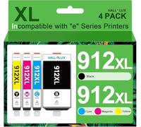 HALLOLUX 912XL Pack de 4 Cartouche d'encre Remplacement pour HP 912 912XL pour HP OfficeJet 8012 8010 8014 8015 pour OfficeJet Pro 8025 8024 8023 8020 8022 (Noir, Cyan, Magenta, Jaune, 4-Pack)