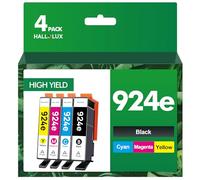 HALLOLUX 924 924e compatible cartouches d'encre HP 924 924XL avec puce | Compatible avec les imprimantes HP OfficeJet Pro 8120 8123 8120e 8122e 8124e 8125e 8128e 8130 8130e 8132e 8134e 8135e 8138e