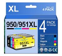 HALLOLUX 951 XL 950XL Cartouche Compatible pour HP 951XL 950 XL pour Officejet Pro 8610 8620 8600 8600 Plus 8100 8630 8640 8660 8615 8625 251dw (Noir Cyan Magenta Jaune, 4-Pack)
