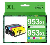 HALLOLUX 953XL Pack de 4 avec Remplacement pour HP 953 XL pour HP Officejet Pro 7740 7720 8730 8710 8720 8715 8725 8730 7730 8718 8210 8728 8218 8719 8740 (Noir Cyan Magenta Jaune, 4 Pack)