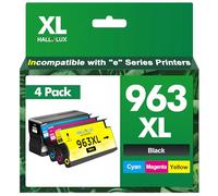 HALLOLUX 963XL 963 XL Lot de 4 cartouches d'encre compatibles avec HP 963 XL pour HP 963XL Multipack pour HP OfficeJet Pro 9010 Officejet Pro 9012 9020 9014 9019 9015 9016 9013 9028