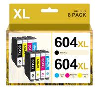 HALLOLUX Lot de 8 Cartouches d'encre 604 XL compatibles avec Les Cartouches Epson 604 XL pour Epson XP 2205 pour Epson XP 3200 XP 4200 XP 3205 XP 4205 Workforce WF 2930