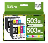 HALLOLUX Lot de 10 Cartouches d'encre 503XL 503 XL compatibles avec Epson 503 XL Multipack 503 et Epson XP 5200 pour Cartouches WF 2960 XP-5200 WF-2960 XP 5205 WF 2965