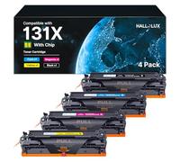 HALLOLUX Lot de 4 Cartouches de Toner compatibles avec HP 131A 131X CF210X CF210A pour HP Laserjet 200 Color MFP M276nw Toner M276n M251n M251nw M276 M251 (Noir, Cyan, Jaune, Magenta, Lot de 4)