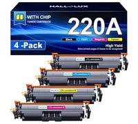 HALLOLUX Lot de 4 Toners 220A 220A W2200A W2201A W2202A W2203A compatibles avec HP 220A 220A Original 220X pour HP Color Laserjet Pro MFP4302dw Toner MFP 4301dw 4301dwe 4301fw
