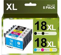 HALLOLUX Lot de 5 Cartouches d'encre 18XL compatibles avec Epson 18 18XL pour imprimantes Epson XP 225 XP-305 XP-215 XP-412 XP-422 XP-325 XP-312 XP-315 XP-205 XP-415 XP-425