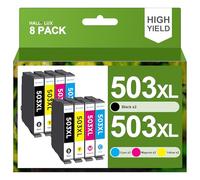 HALLOLUX Lot de 8 Cartouches d'encre 503 XL 503XL compatibles avec Epson 503XL Multipack 503 et Epson XP-5200 pour Cartouches WF-2960 XP 5200 WF 2960 XP 5205 WF 2965