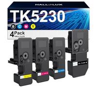 HALLOLUX TK5230 TK 5230 Compatible avec Kyocera Ecosys P5021cdn M5521cdw M5521cdn P5021cdw P5021 M5521 TK-5230K TK-5230 TK-5230C TK-5230Y TK-523. 0M (Noir, Cyan, Jaune, Magenta, Lot de 4)