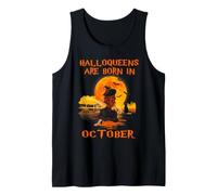 Halloqueens Queens are Born in October Birthday Halloween Débardeur