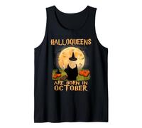 Halloqueens Queens are Born in October Birthday Halloween Débardeur